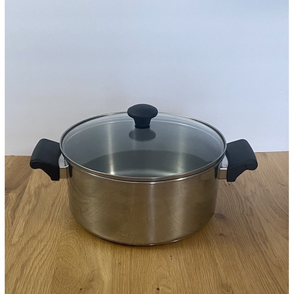Farberware 5 QT Stainless Steel Stock Pot W/Glass Lid Dutch Oven Impacted Bonded
